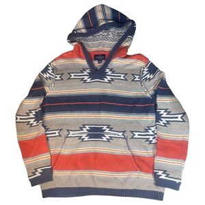 American Eagle Southwestern Aztec Knit Hoodie - 100% Cotton - Size S
